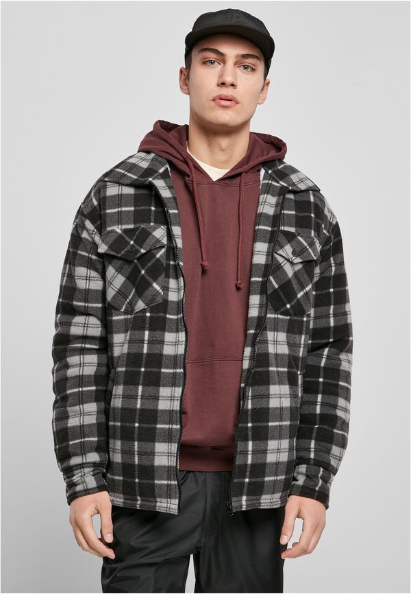 Urban Classics Plaid Teddy Lined Shirt Jacket Black/White