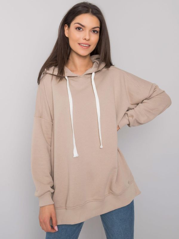 Fashionhunters Plain beige hoodie