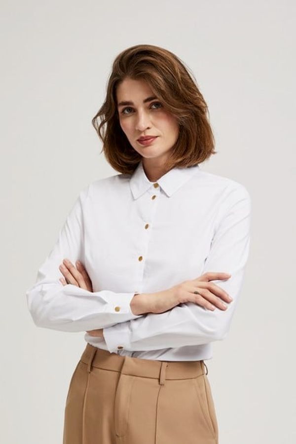 Moodo Plain shirt with decorative buttons