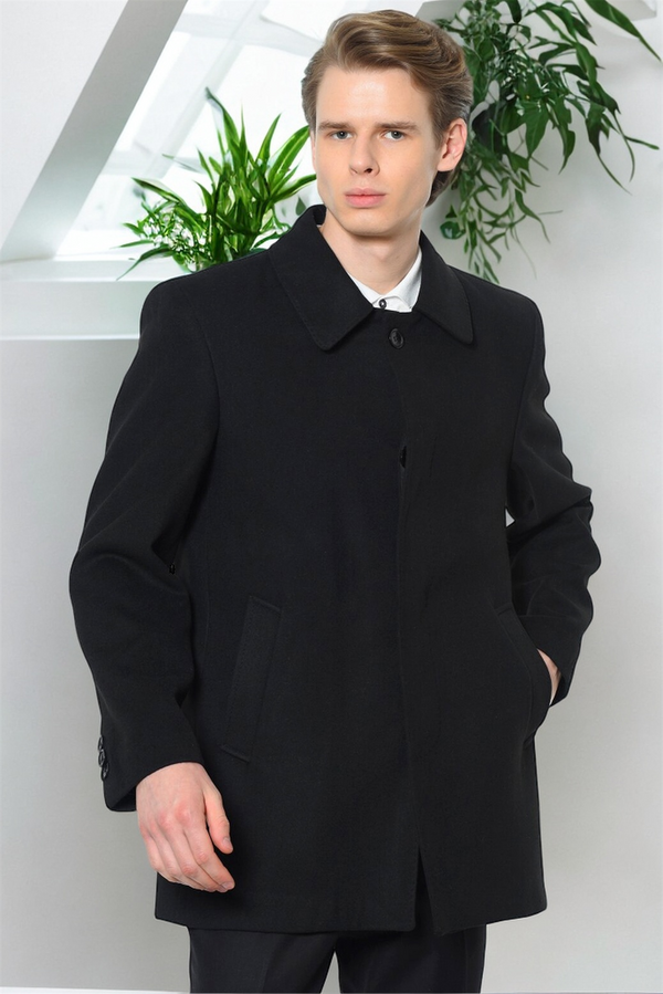 dewberry PLT8206 DEWBERRY MEN'S COAT-STRAIGHT BLACK