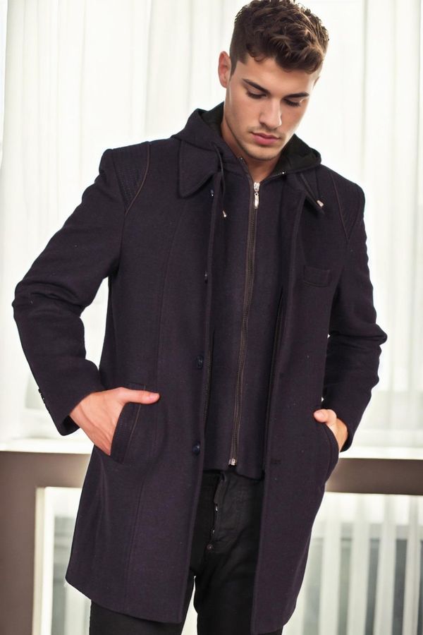 dewberry PLT8335 DEWBERRY MEN'S COAT-PATTERNED NAVY BLUE 2