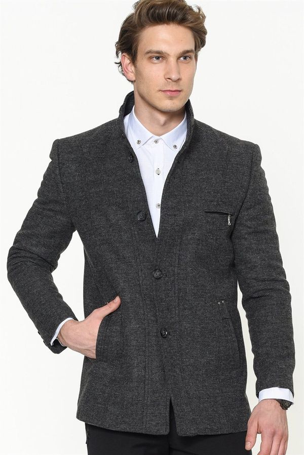 dewberry PLT8359 DEWBERRY MEN'S COAT-PATTERNED GREY