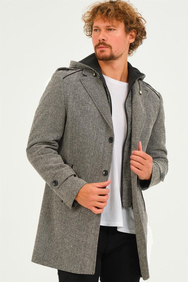 dewberry PLT8401 DEWBERRY MEN'S COAT-DIAGONAL GREY