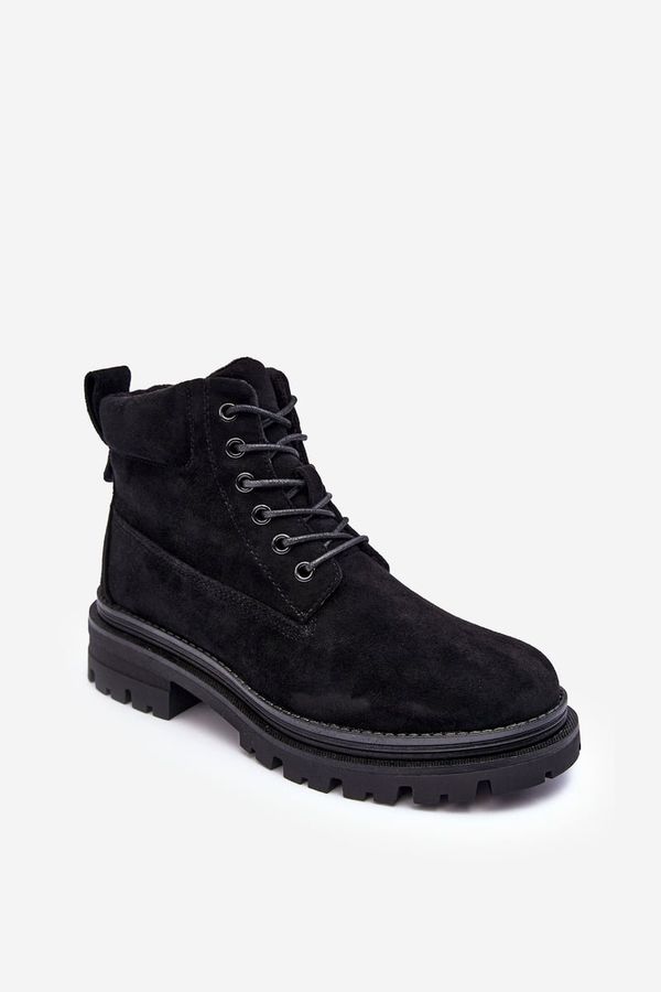 PM1 PM1 Fleece-Lined Suede Trapper Boots Black Alden