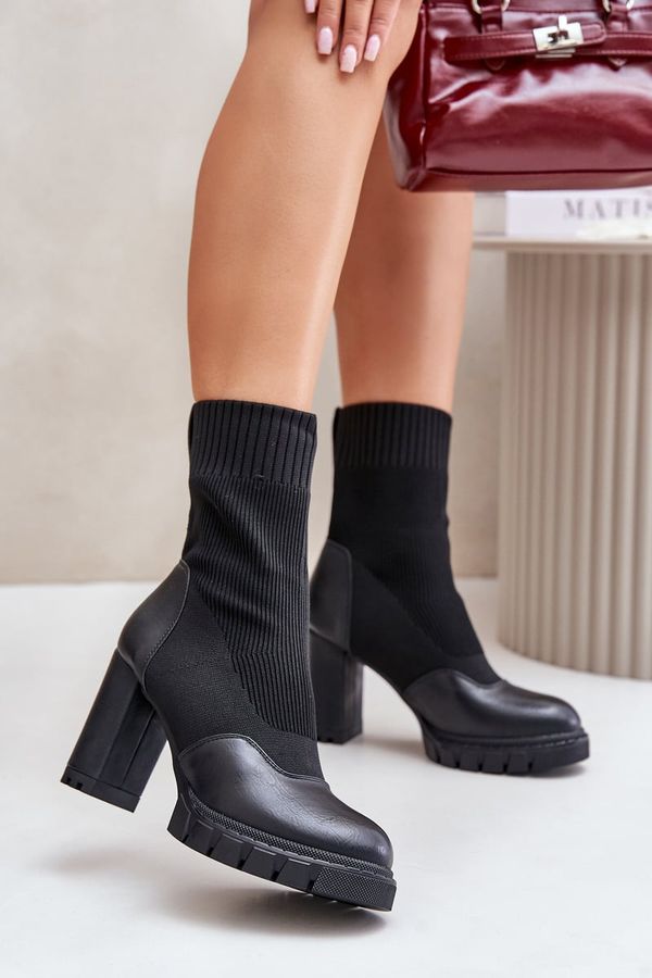 PM1 PM1 Heeled Boots with Sock Black Atansa