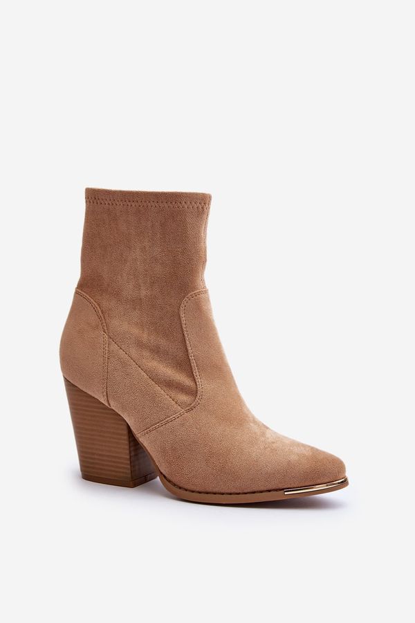 PM1 PM1 Women's Beige Ankle Boots with Stiletto Heel Sanile