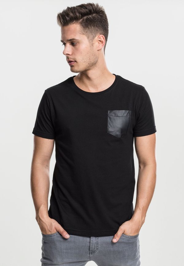 Urban Classics Pocket T-shirt made of blk/blk synthetic leather