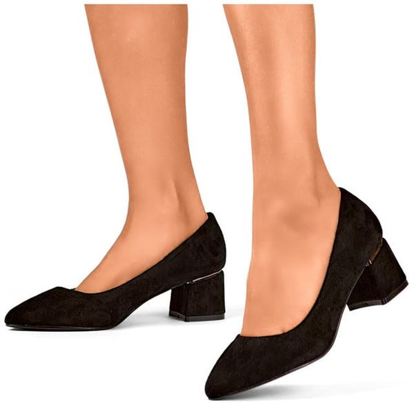 primohurt primohurt Black suede low-heeled pumps, comfortable women's shoes