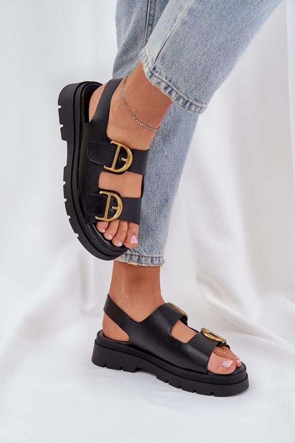 PS1 PS1 Eco Leather Sandals With Buckles Black Vulinea