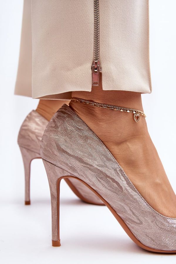 PS1 PS1 Glittery Embellished Pumps Champagne Klonisa