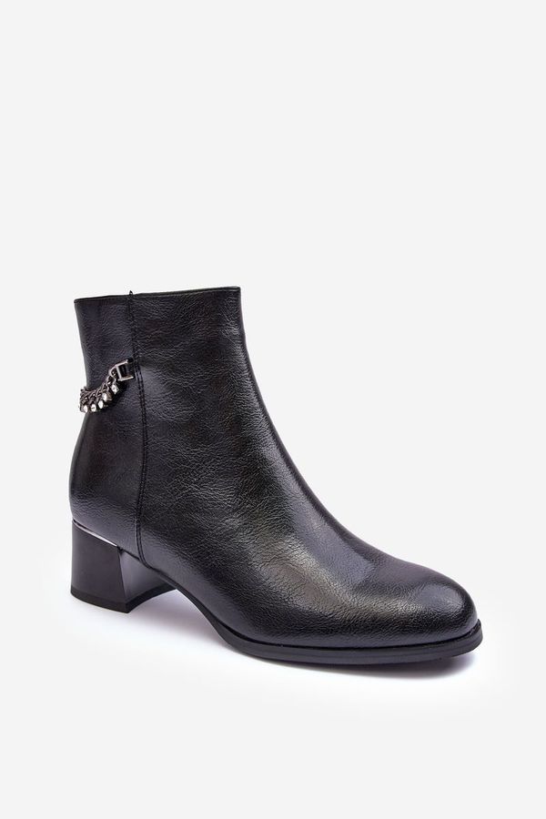 PS1 PS1 Leather Ankle Boots Low Heel Black Rennie