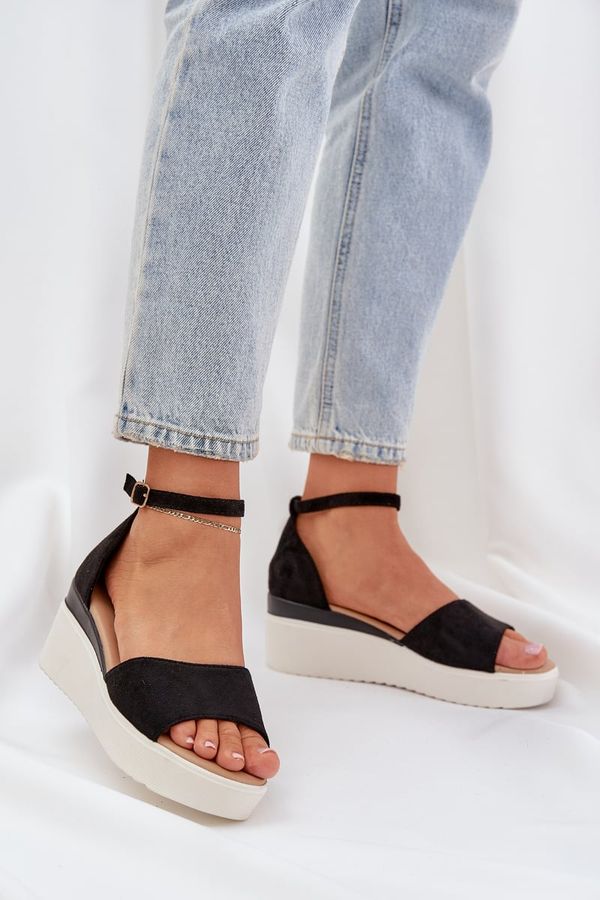 PS1 PS1 Lightweight platform sandals with a delicate wedge black Gillifia