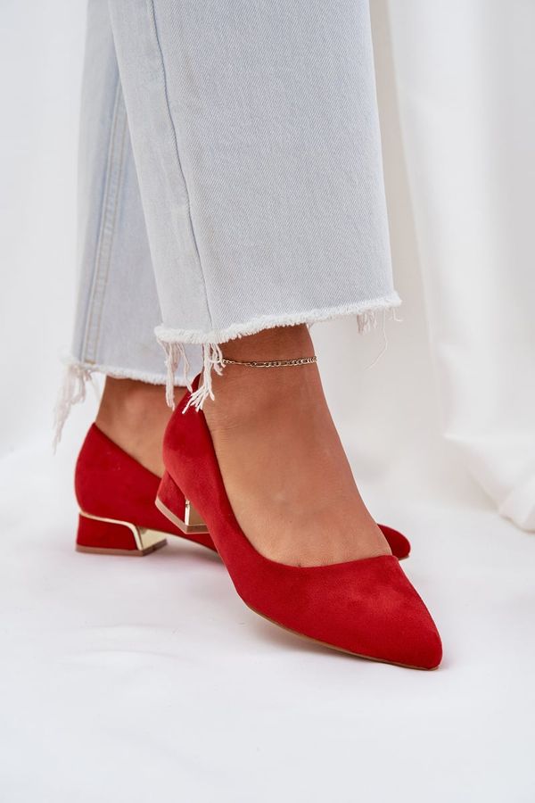 PS1 PS1 Low Heeled Pumps With Pointed Toes Red Terilara