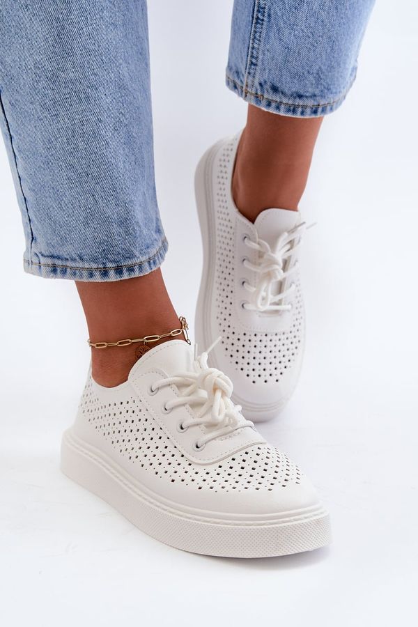 PS1 PS1 White Platform Sneakers with Cut-Outs Tanvi