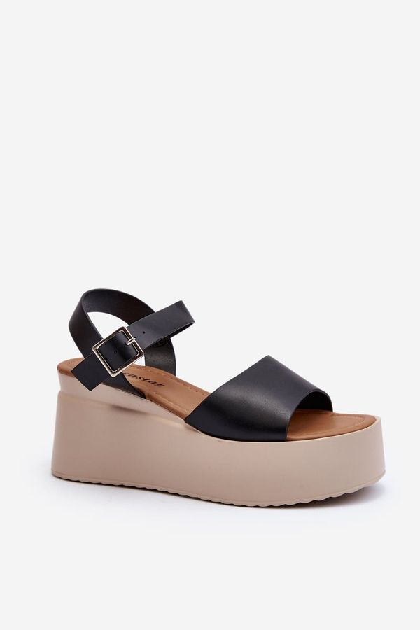 PS1 PS1 Women's Black Wedge Sandals Geferia