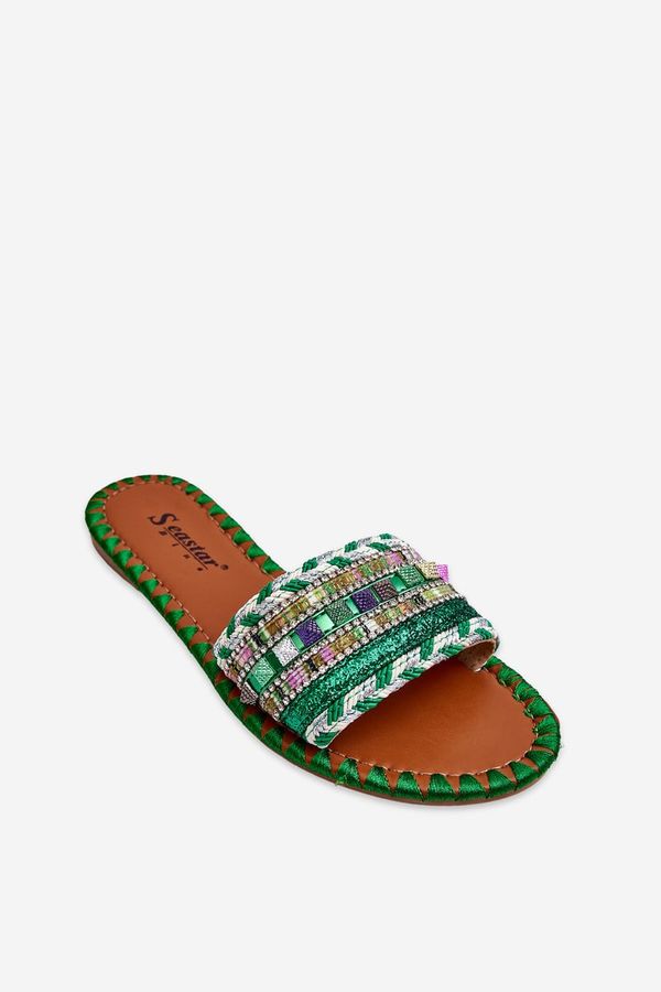 PS1 PS1 Women's Embellished Slippers Green Bellisa