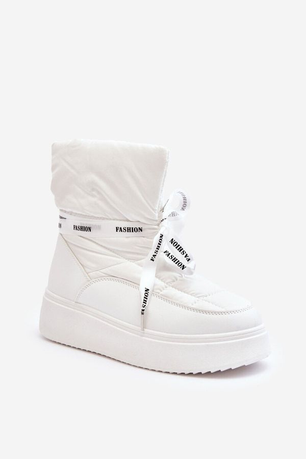 PS1 PS1 Women's Snow Boots With Decorative Lacing White Siracna