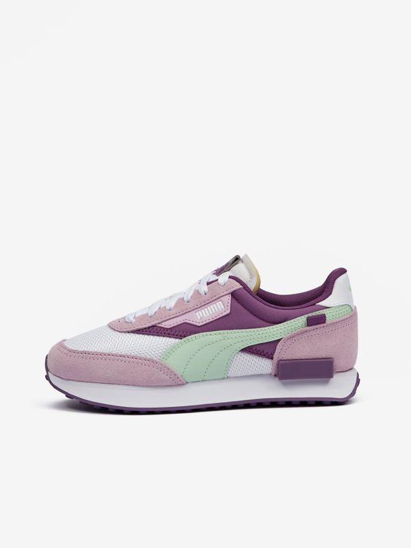 Puma Puma Future Rider Soft Women's White-and-Purple Sneakers with Suede Details