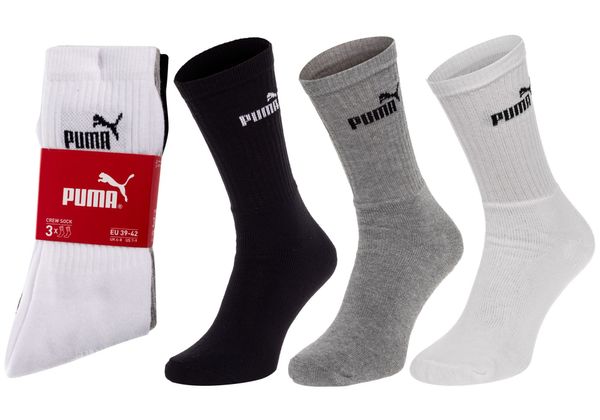 Puma Puma Man's 3Pack Socks 883296 White/Black/Grey
