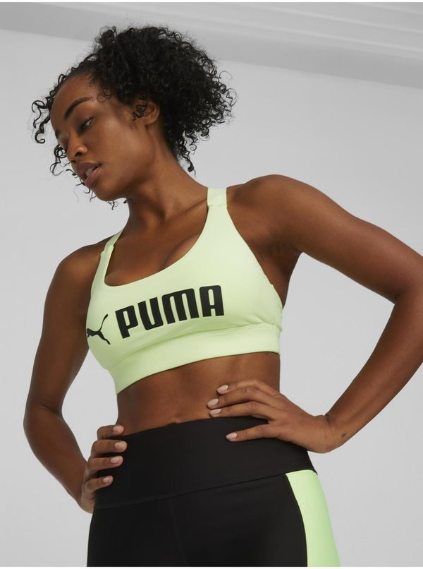 Puma Puma Mid Impact Light Green Women's Sports Bra - Women
