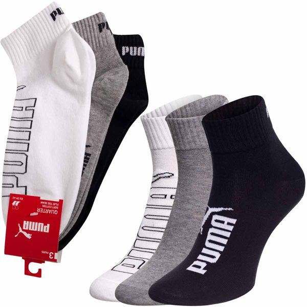 Puma Puma Unisex's 3Pack Socks 90798901 Grey/Black/White