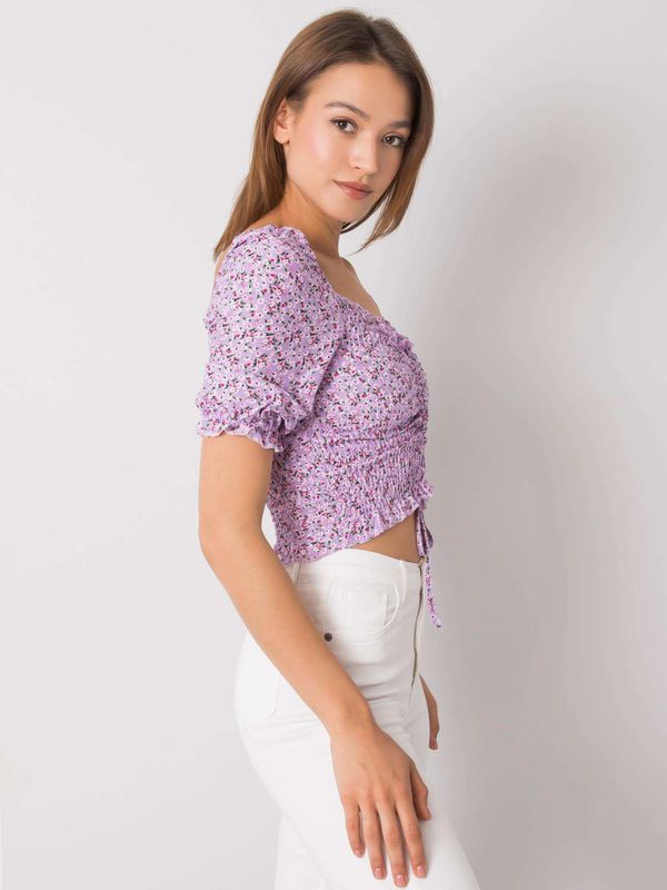 Fashionhunters Purple blouse with patterns Gloire RUE PARIS