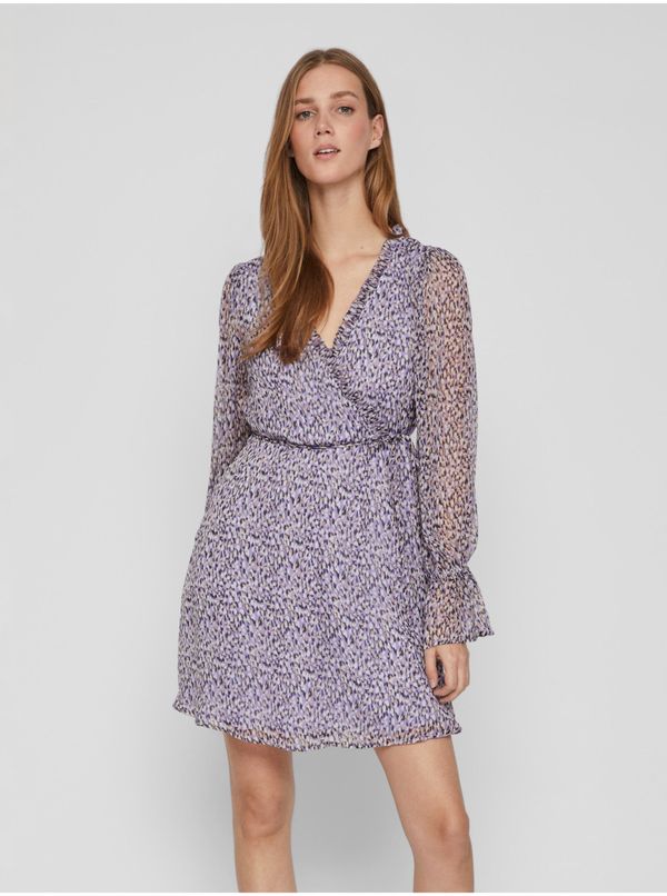 Vila Purple Ladies Patterned Wrap Dress VILA Falia - Women