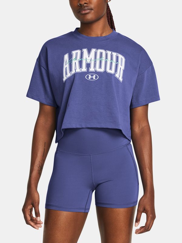 Under Armour Purple women's T-shirt Under Armour UA HW Scripted WM Crop SS