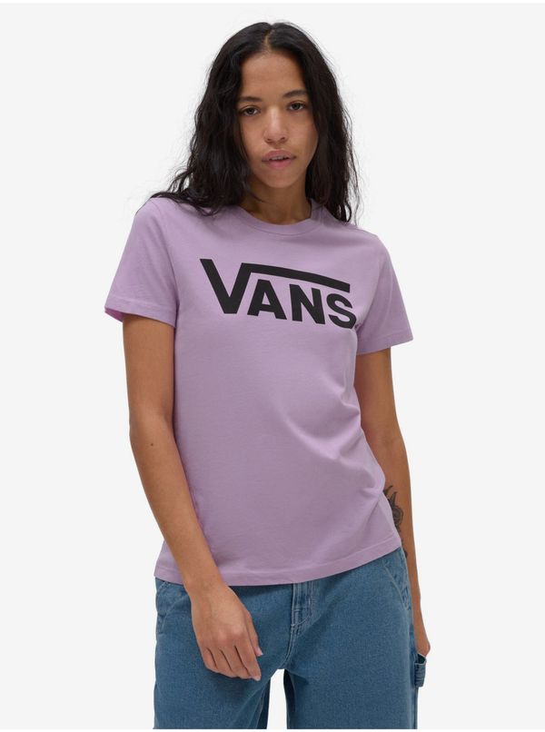 Vans Purple women's T-shirt VANS PIGMENT DYE VANS CREW TEE - Women