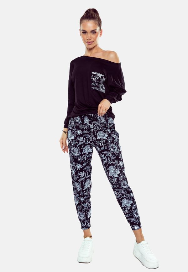 Eldar Pyjamas Eldar First Lady Sarina length/r S-XL black-flowers 1