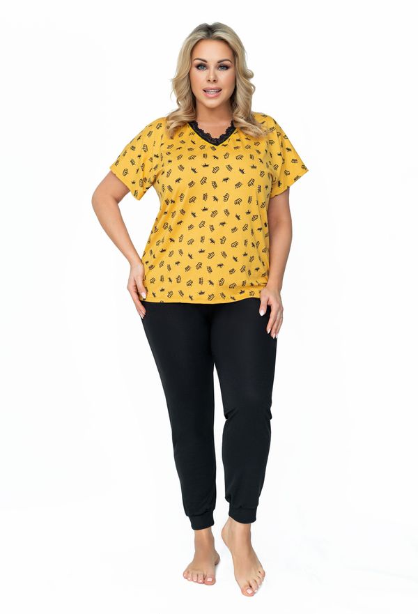 Donna Queen Plus Size Mustard Pyjamas