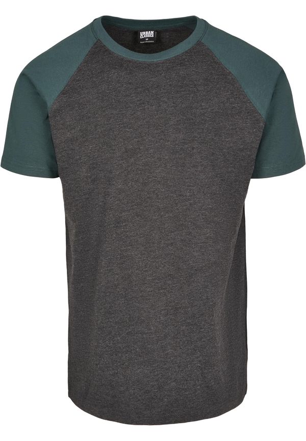 Urban Classics Raglan Contrast Tee charcoal green/bottlegreen