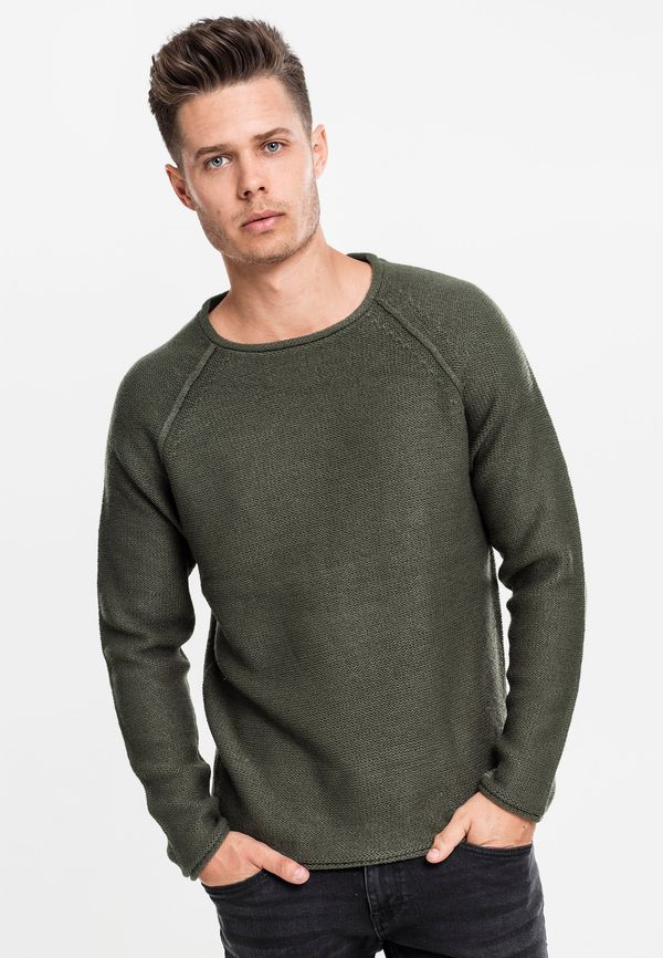 UC Men Raglan sweater with a wide neckline olive