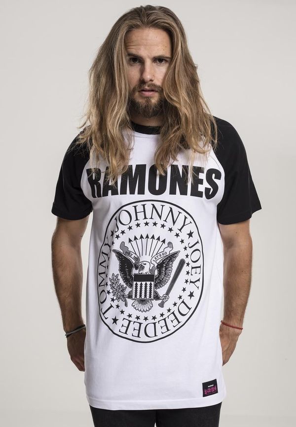 Merchcode Ramones Circle Raglan T-shirt wht/blk