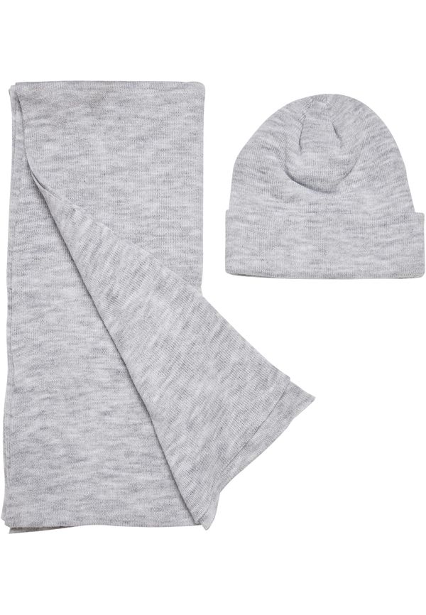Urban Classics Accessoires Recycled base set of hat and scarf in heather grey