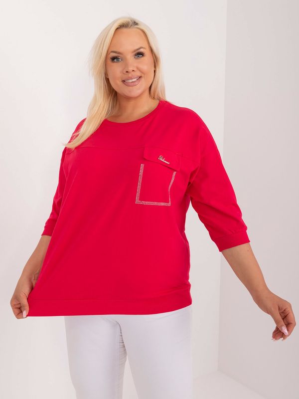 Fashionhunters Red blouse plus size oversize cut