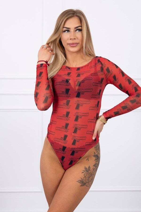 Kesi Red body blouse with pistols