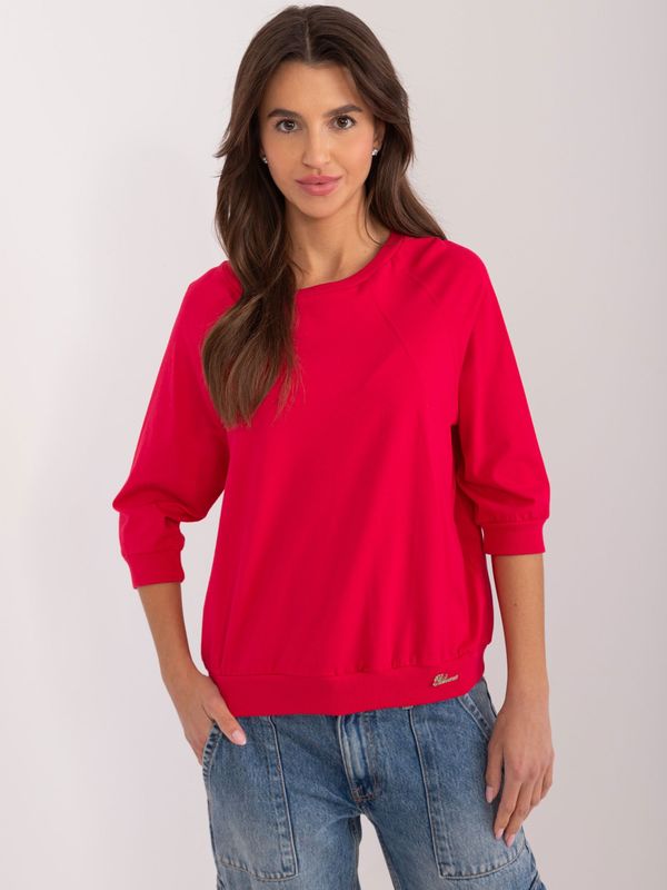 Fashionhunters Red casual blouse with cuffs