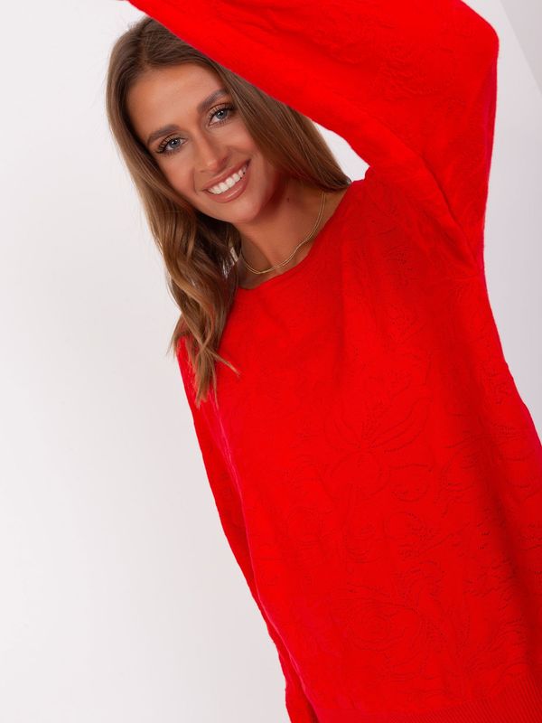 Fashionhunters Red classic sweater with long sleeves