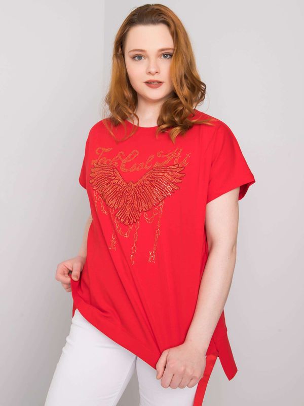 Fashionhunters Red loose blouse plus sizes