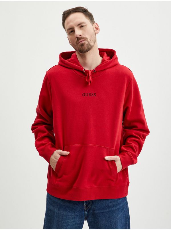 Guess Red Mens Hoodie Guess Roy - Men