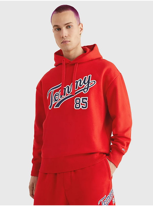 Tommy Hilfiger Red Men's Hoodie Tommy Jeans - Mens