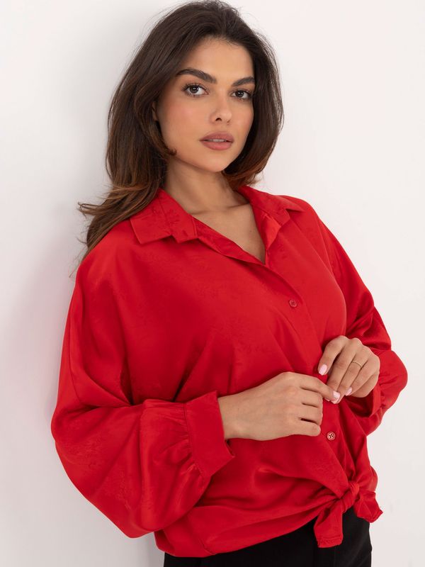 Fashionhunters Red oversize shirt