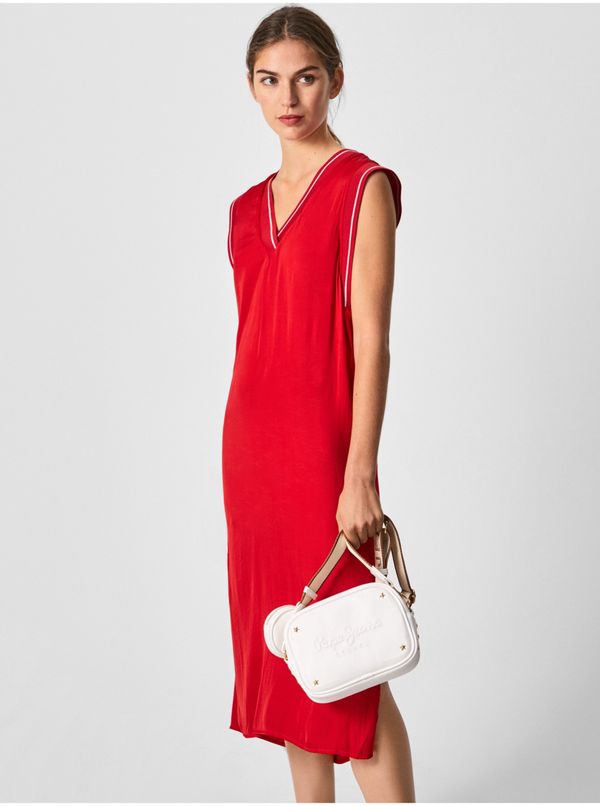 Pepe Jeans Red Pepe Jeans Matilda Women's Midi Dress