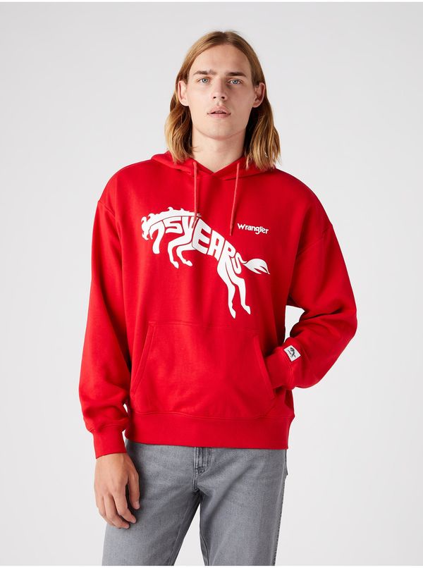 Wrangler Red unisex patterned hoodie Wrangler - Men