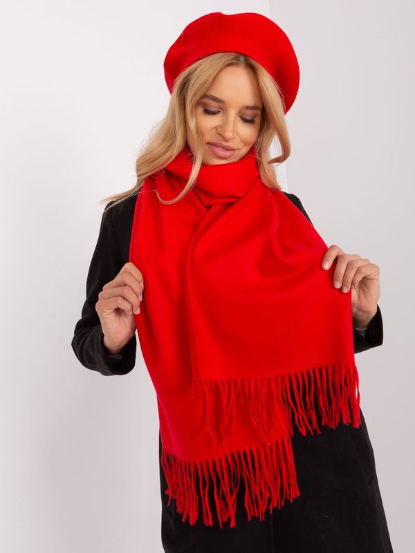 Fashionhunters Red wide women's scarf