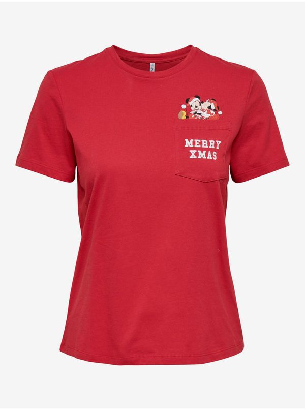 Only Red Women's Christmas T-Shirt ONLY Disney - Women