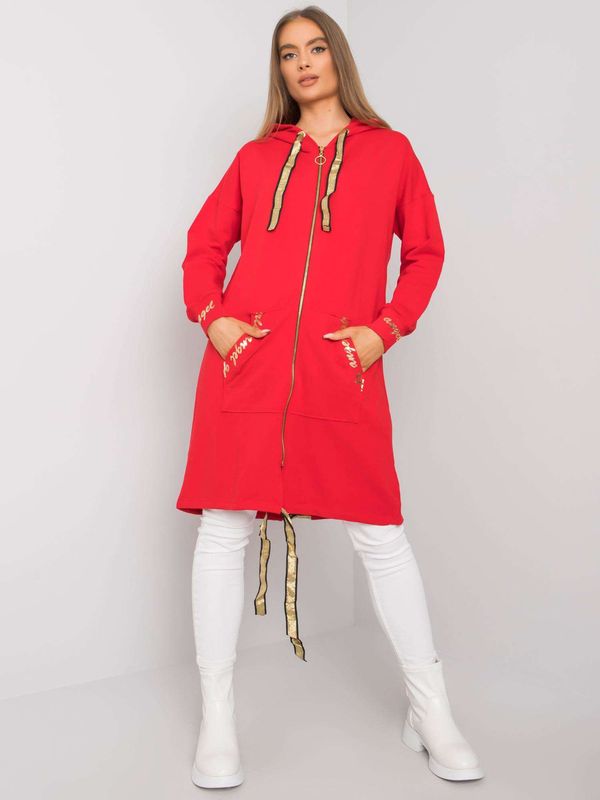 Fashionhunters Red zip-up hoodie