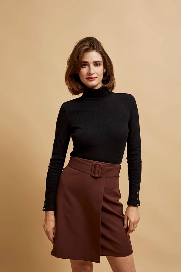 Moodo Ribbed turtleneck blouse