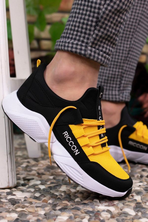 Riccon Riccon Black Yellow Unisex Sneakers